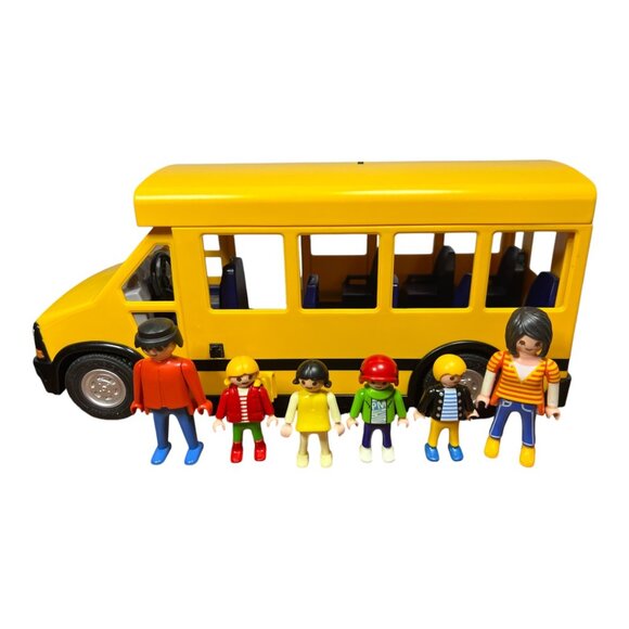 Playmobil School Bus and 6 Playmobil Action Figures with Lights - Picture 3 of 12